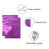 FERENLI 100PCS Mylar Zipper Lock Food Storage Bag Matte Aluminum Foil Airtight Bag with Front Window Plastic Packaging Pouch for Zip Flat Heat Seal Lock Resealable (12x18cm (4.7x7 inch), Purple) view 3