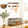 HOOBRO Hall Tree with Bench, Coat Rack Shoe Bench Set, Entryway Shoe Rack with Coat Hooks, Hall Tree, 39.4" L x 11.8" W x 18.1" H, Industrial, for Front Door, Rustic Brown BF071MT01G1 view 3