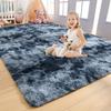 AROGAN Soft Rainbow Area Rugs for Girls Room, Fluffy Girls Bedroom Rugs, Princess Rug, Cute Colorful Carpet for Kids Teens Nursery Toddler (Blue-Grey, 46 Feet) view 1