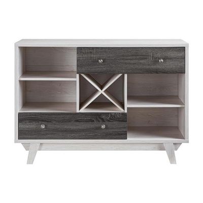 BOWERY HILL Mid-Century Wood Multi-Storage Buffet in White Oak