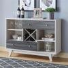 BOWERY HILL Mid-Century Wood Multi-Storage Buffet in White Oak view 2