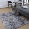 AROGAN Soft Rainbow Area Rugs for Girls Room 4x6 Feet, Fluffy Girls Bedroom Rugs, Princess Rug, Cute Colorful Carpet for Kids Teens Nursery Toddler, Grey view 4