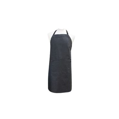 Two Lumps of Sugar Black Denim Chef Apron, 33-inch Length, Cotton