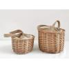 Marooma 2PCS Hand-woven Flower Basket,Wicker Rattan Flower Girl Baskets with Handle and Lace Bow,Woven Storage Basket with Premium Linen Cotton Cloth Lining view 4