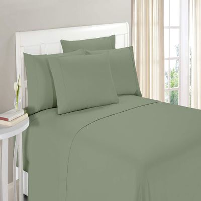 100% Organic Cotton 1200 Thread Count Olympic Queen(66"x80") Moss Sheet Set | Sateen Weave |Hotel Luxury Bedding 4 Piece Sheet Sets| Breathable & Soft | Fits Upto 13" Deep Pocket Mattress.