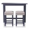 BOWERY HILL Transitional Wood 3-Piece Counter Height Dining Set in Blue view 1