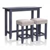 BOWERY HILL Transitional Wood 3-Piece Counter Height Dining Set in Blue view 2