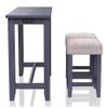 BOWERY HILL Transitional Wood 3-Piece Counter Height Dining Set in Blue view 3
