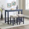 BOWERY HILL Transitional Wood 3-Piece Counter Height Dining Set in Blue view 4