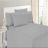 100% Organic Cotton 1200 Thread Count Twin(39"x75") Silver Grey Sheet Set | Sateen Weave |Hotel Luxury Bedding 4 Piece Sheet Sets| Breathable & Soft | Fits Upto 13" Deep Pocket Mattress. view 1