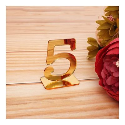 GBNHGYP 10/20pcs Restaurant Wedding Table Number Sign with Rectangular Base, Wedding Party Decoration Supplies (Color : Gold-Number 1-10)