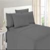 100% Organic Cotton 1200 Thread Count Twin(39"x75") Dark Grey Sheet Set | Sateen Weave |Hotel Luxury Bedding 4 Piece Sheet Sets| Breathable & Soft | Fits Upto 20" Deep Pocket Mattress. view 1