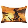 ARTSHOWING African Women Decorative Throw Pillowcase, Super Soft Cozy Satin Cushion Pillow Cover for Couch Bed Sofa Patio 20x26inch, Easy Care - Sunset Calm Evening view 1