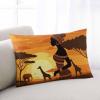 ARTSHOWING African Women Decorative Throw Pillowcase, Super Soft Cozy Satin Cushion Pillow Cover for Couch Bed Sofa Patio 20x26inch, Easy Care - Sunset Calm Evening view 2