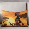 ARTSHOWING African Women Decorative Throw Pillowcase, Super Soft Cozy Satin Cushion Pillow Cover for Couch Bed Sofa Patio 20x26inch, Easy Care - Sunset Calm Evening view 3