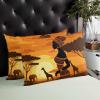 ARTSHOWING African Women Decorative Throw Pillowcase, Super Soft Cozy Satin Cushion Pillow Cover for Couch Bed Sofa Patio 20x26inch, Easy Care - Sunset Calm Evening view 4
