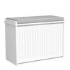 Haotian Small Shoe Bench, Storage Bench with Removable Seat Cushion, Ottoman for Entryway and Bedroom, 2 Flip Drawers White, FSR98-W view 4