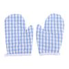 Kids Oven Mitts 2PCS Heat Resistant Cotton Gloves Kitchen Mitts Gloves for Baking Cooking Fireplace Grill BBQ Sky-Blue Barbecue Microwave Non-Slip Grip view 1