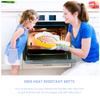 Kids Oven Mitts 2PCS Heat Resistant Cotton Gloves Kitchen Mitts Gloves for Baking Cooking Fireplace Grill BBQ Sky-Blue Barbecue Microwave Non-Slip Grip view 2