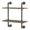 BOWERY HILL Modern Wood 2-Tier Wall Display Shelf in Natural view 1