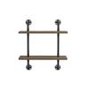 BOWERY HILL Modern Wood 2-Tier Wall Display Shelf in Natural view 4