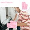 Angoily Oven Mitts, 2Pcs Oven Gloves Kitchen Mitts Microwave Gloves for Baking Cooking Fireplace Grill BBQ Resistant, Household Heat Resistant for Cooking view 4