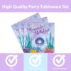 96 Pcs Mermaid Plates and Napkins Party Supplies Mermaids Ocean Birthday Tableware Set Under the Sea Party Decorations Favors for Girls Birthday Baby Shower for 24 Guests view 4