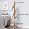 SHATONG Multifunctional Freestanding Bamboo Coat and Hat Rack Hall Tree Entryway Bamboo Look with 8 Hooks Super Easy Assembly No Tools Required for Home or Office,Multi-Color Optional view 3