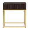 BOWERY HILL Contemporary Metal 1-Drawer End Table in Walnut view 1