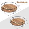 [ 2 Pack ] 9" & 10" Acacia Wood Lazy Susan Organizers with Steel Sides, Lazy Susan Turntable for Cabinet, Kitchen Turntable Storage for Table, Countertop, Pantry view 2
