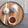[ 2 Pack ] 9" & 10" Acacia Wood Lazy Susan Organizers with Steel Sides, Lazy Susan Turntable for Cabinet, Kitchen Turntable Storage for Table, Countertop, Pantry view 4