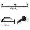 DONGYUE Wall Mounted Hanger 72'', Industrial Plumbing Bathroom Floating Hanger Retro Iron Pipe Shelf Wall Mounted Storage Rack Stand for Living Room, Bedroom, Laundry Room, Etc. Display Stand view 2
