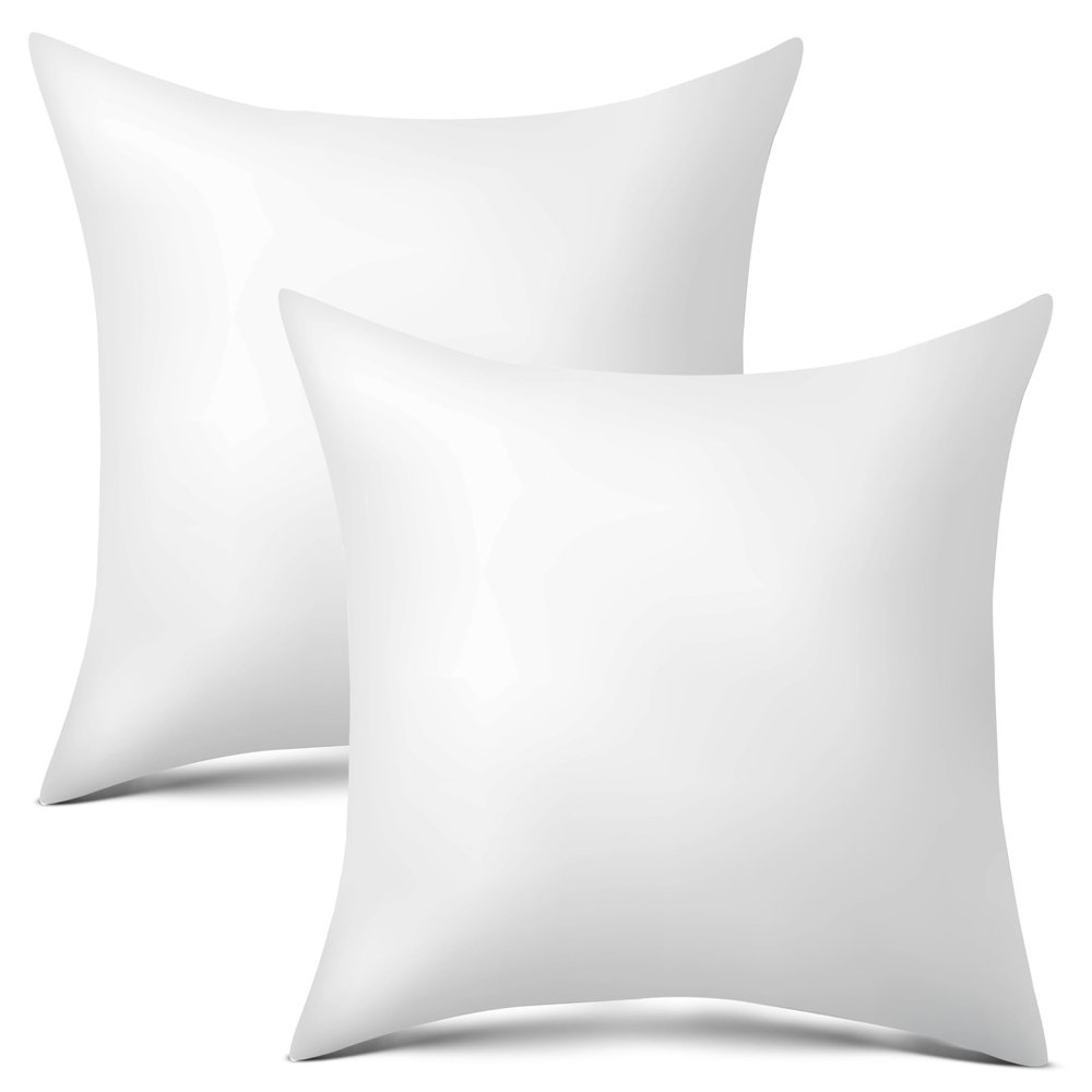 16x16 Pillow Inserts Set of 2, Firm and Fluffy Down Alternative Throw Pillows for Couch, Pillow Stuffing for Couch Sham Filler, Pillow Forms 16x16