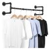 DONGYUE Industrial Iron Pipe Hanger 112cm, Wall Mounted Detachable Coat Rack Clothes Rails Living Room Bedroom Fashion Hanger Clothes Display Rack - Metal Tube Black (Four Legs) view 1