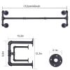 DONGYUE Industrial Iron Pipe Hanger 112cm, Wall Mounted Detachable Coat Rack Clothes Rails Living Room Bedroom Fashion Hanger Clothes Display Rack - Metal Tube Black (Four Legs) view 2