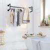 DONGYUE Industrial Iron Pipe Hanger 112cm, Wall Mounted Detachable Coat Rack Clothes Rails Living Room Bedroom Fashion Hanger Clothes Display Rack - Metal Tube Black (Four Legs) view 4