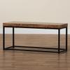 Baxton Studio Bardot Benches, Walnut Brown/Black view 3