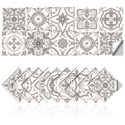 Tile Stickers Wall Decor Bathroom Kitchen Wall Sticker Waterproof PVC Decoration Stickers - 2D Sticker with Retro Design in Mosaic Style (Style-8, 8 x 8 Inch)