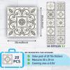 Tile Stickers Wall Decor Bathroom Kitchen Wall Sticker Waterproof PVC Decoration Stickers - 2D Sticker with Retro Design in Mosaic Style (Style-8, 8 x 8 Inch) view 2