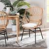 Bali & pari Caelia Modern Bohemian Natural Rattan and Black Metal Dining Chair view 2