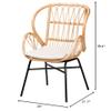 Bali & pari Caelia Modern Bohemian Natural Rattan and Black Metal Dining Chair view 3