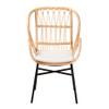 Bali & pari Caelia Modern Bohemian Natural Rattan and Black Metal Dining Chair view 4