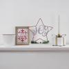 4.5" White Metal Gift Box Christmas Taper Candle Holder view 4