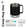 Klean Kanteen Camp Mug - Insulated Travel Mug Made from Stainless Steel - Dishwasher-Safe Coffee Mug - BPA-Free - Black, 12 oz view 2