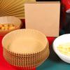 50PCs Air Fryer Disposable Paper - 6.3 Inch Special Barbecue Baking for Air Fryer - Non-Stick and Oil Absorption Circular Kitchen Paper - Round Oil-Proof Parchment Baking Paper for Fryer view 1
