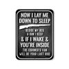 Honey Dew Gifts, Now I Lay Me Down to Sleep Beside My Bed a Gun I Keep, 9 inch by 12 inch, Made in USA, Metal Sign Post, No Trespassing Signs Funny, Funny Home Decor, HDG-1334 view 1