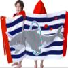 VOOVA & MOVAS Hooded Beach Towel for Kids,(3-8 Years, 30''X50),Absorbent 100% Cotton Towel Wrap for Boys, Perfect for Toddler Beach, Pool, Bath, Swimming, Hula-Hooping Narwhal view 1