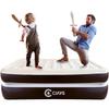 Ciays Air Mattress with Built-in Pump, 16" Elevated Blow Up Mattress with Carrying Bag for Home and Camping, Flocked Top Inflatable Air Bed for Guests, Family, Queen, Brown view 1