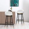 Bar Stools Swivel Counter Height Bar Stools with Black Metal Leg Velvet Upholstered Padded Island Chairs with Back for Kitchen, Pub, Coffee, Shop, White, 25.6 in view 2