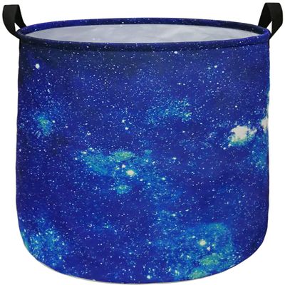 HUAYEE Round Laundry Hamper Storage Basket Fabric Material Storage Hamper Organization Basket, Storage Bin, Gift Box with Handles for Room